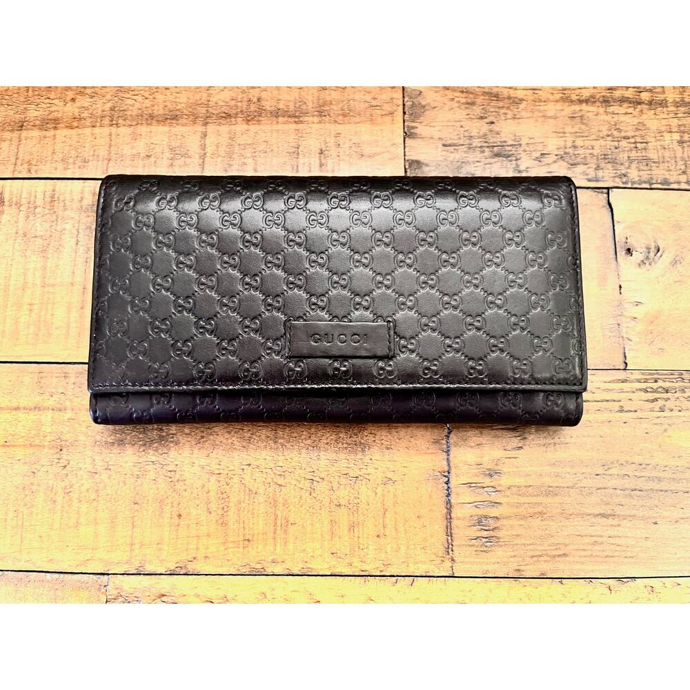 GUCCI Micro Guccissima Leather Continental Long Wallet With Box & COA